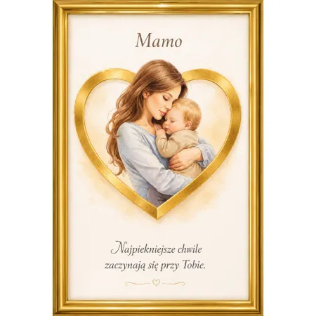 Plakat A4 „Mamo – Najpiękniejsze chwile” – z szybką pleksi